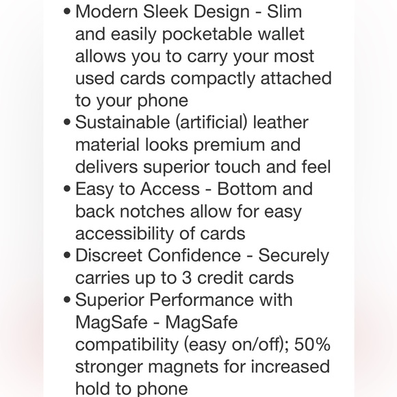 POPSOCKETS NWT faux leather pop wallet+ w/ pop grip & stand -mag safe -silver - Picture 7 of 9